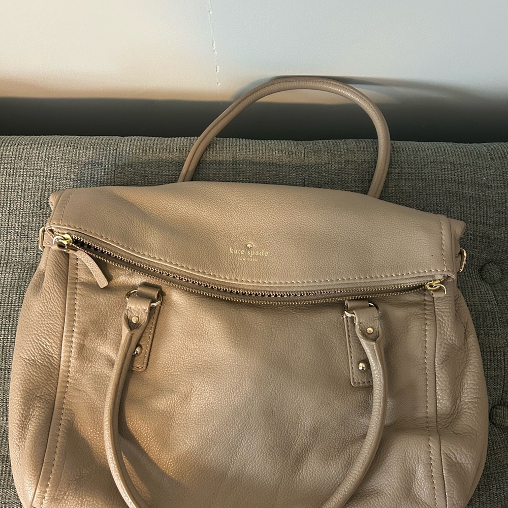 Kate Spade Tan Leather Tote Bag